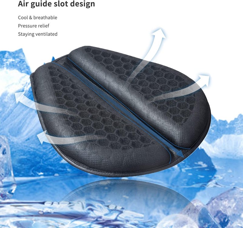 CHCYCLE Motorcycle Seat Cushion, Motorcycle Gel Seat Pad with 3D Honeycomb Shock-Absorbing Breathable Seat Cover - Image 4